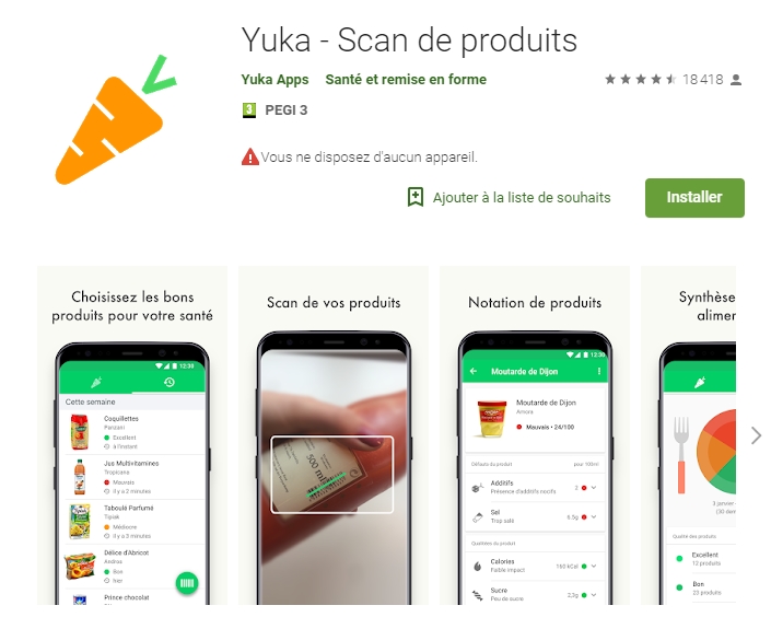L'application Yuka pour scanner vos produit alimentaires et cosmétiques